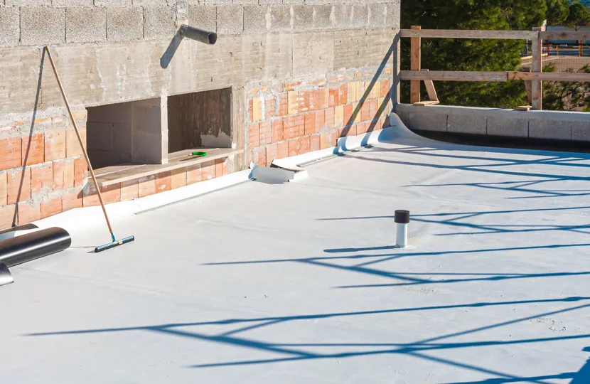 installation of white pvc commercial flat roof